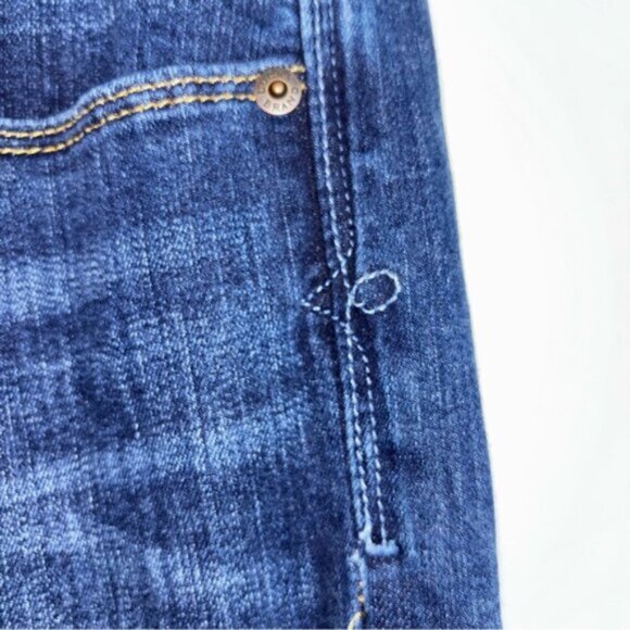 Lucky Brand Women's 8/29 Ankle Sofia Boot Denim Blue Jeans Dark Blue Flare - Picture 7 of 11